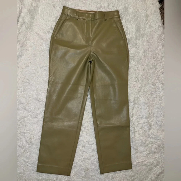 Leather Babaton Tan Pants Size 4 Business Casual Work Pant - Picture 3 of 4